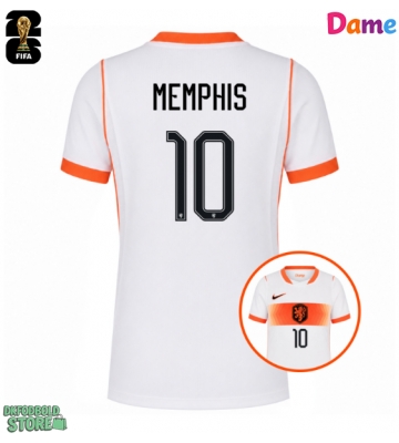 Holland Memphis Depay #10 Replika Udebanetrøje Dame VM 2026 Kortærmet